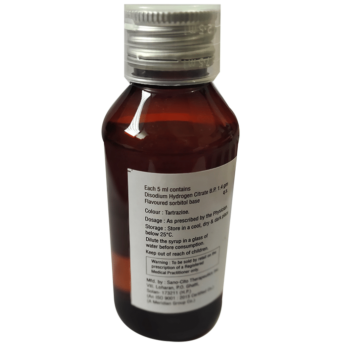 Uromate Syrup Lemon Sugar Free    Disodium Hydrogen Citrate 1.4gm/5ml