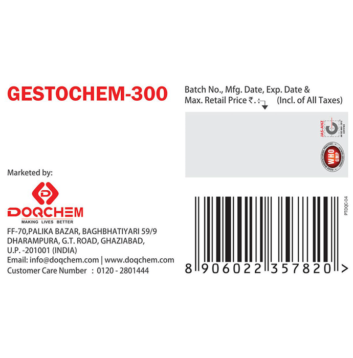 Gestochem 300 Soft Gelatin Capsule    Progesterone Natural Micronized 300mg