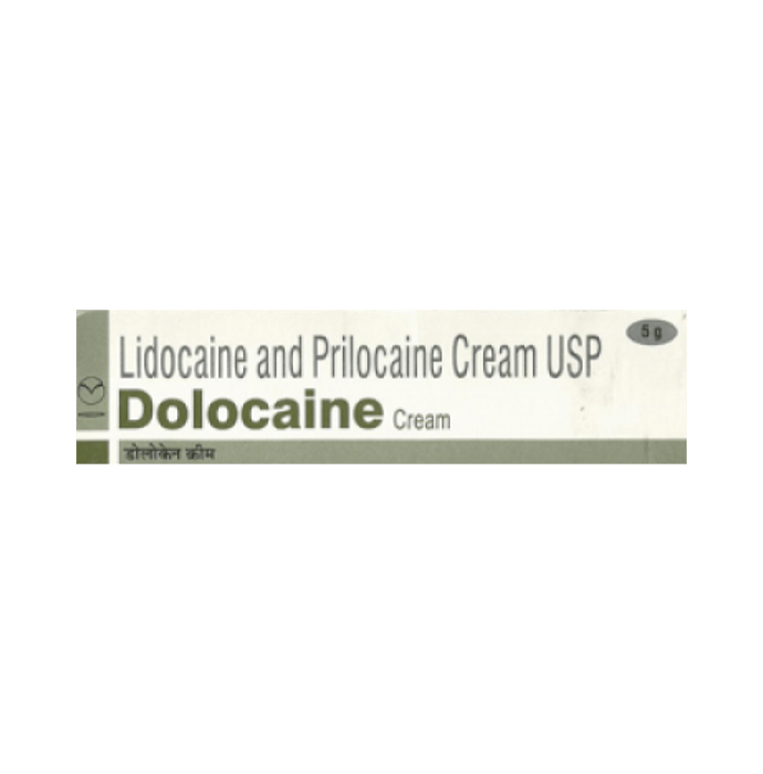 Dolocaine Cream    Prilocaine 25mg/gm + Lidocaine 25mg/gm