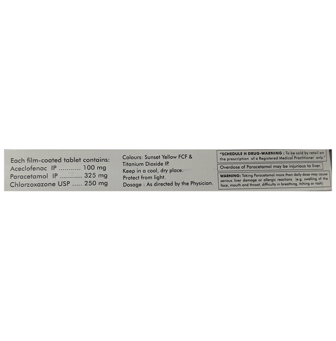 Dolowin-MR Tablet    Aceclofenac 100mg + Paracetamol 325mg + Chlorzoxazone 250mg