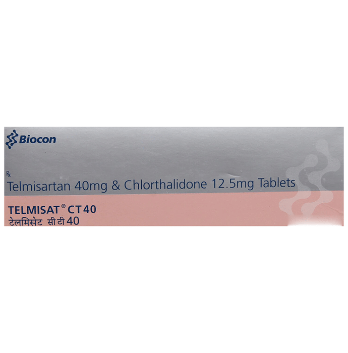 Telmisat CT 40 Tablet    Telmisartan 40mg + Chlorthalidone 12.5mg