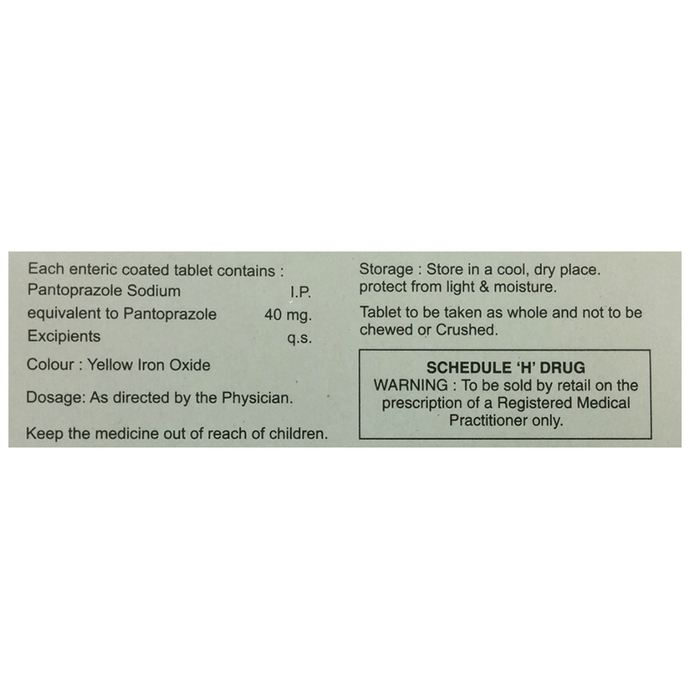 Piza 40mg Tablet    Pantoprazole 40mg