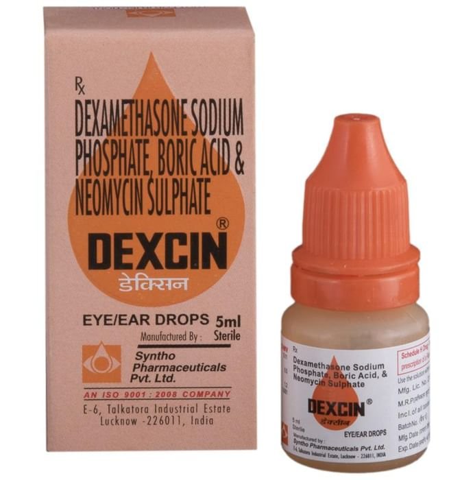 Dexcin Eye/Ear Drops    Neomycin 0.5% w/v + Dexamethasone 0.1% w/v