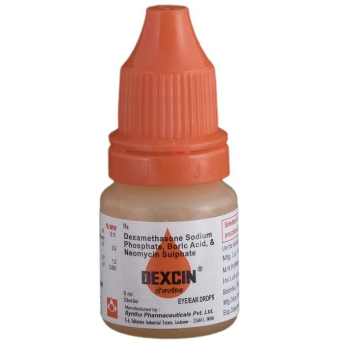 Dexcin Eye/Ear Drops    Neomycin 0.5% w/v + Dexamethasone 0.1% w/v