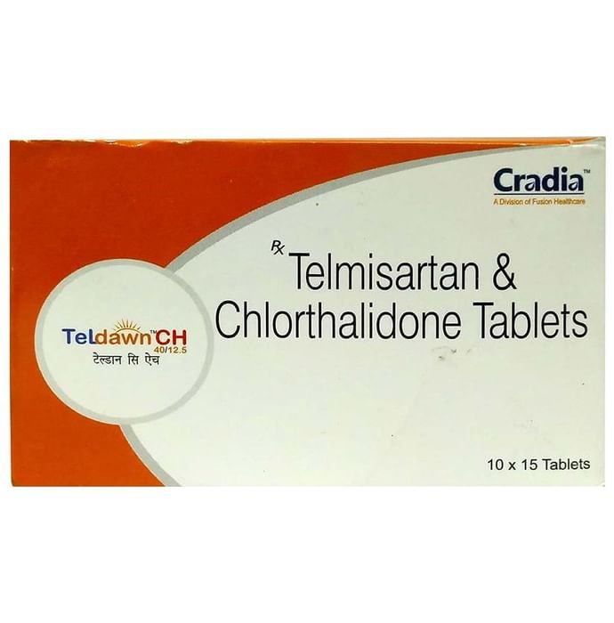 Teldawn CH 40/12.5 Tablet    Telmisartan 40mg + Chlorthalidone 12.5mg