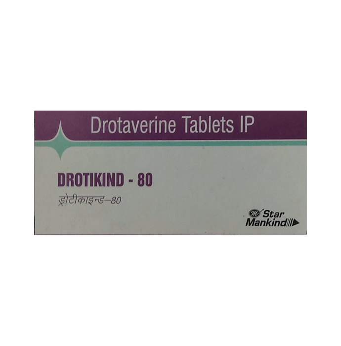 Drotikind 80mg Tablet    Drotaverine 80mg