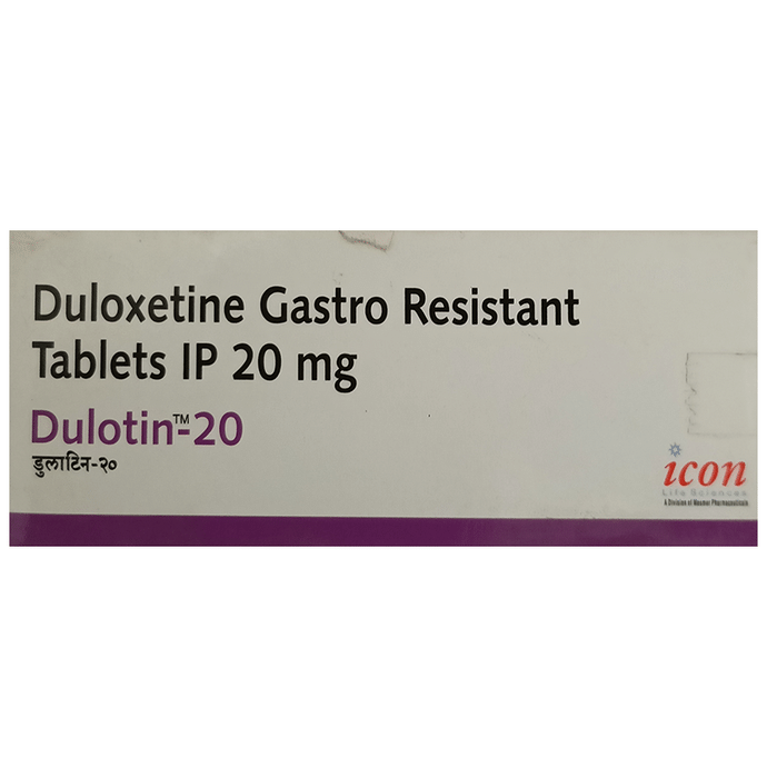 Dulotin 20mg Tablet    Duloxetine 20mg