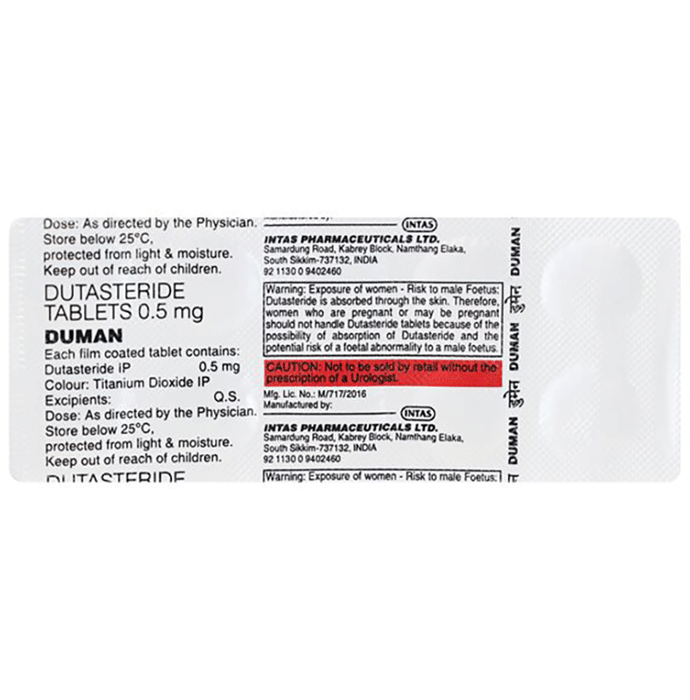 Duman Tablet    Dutasteride 0.5mg