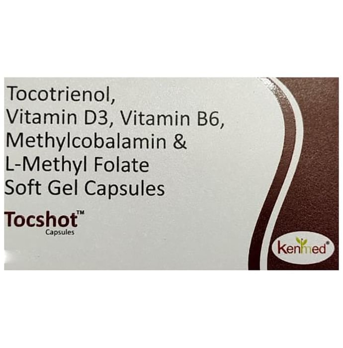 Tocshot Capsule    Vitamin E 60mg + Vitamin D3 5000IU + Vitamin B6 Pyridoxine 1.5mg + Methylcobalami