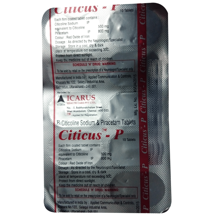 Citicus-P Tablet    Citicoline 500mg + Piracetam 800mg