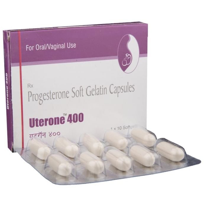 Uterone 400 Capsule    Progesterone Natural Micronized 400mg