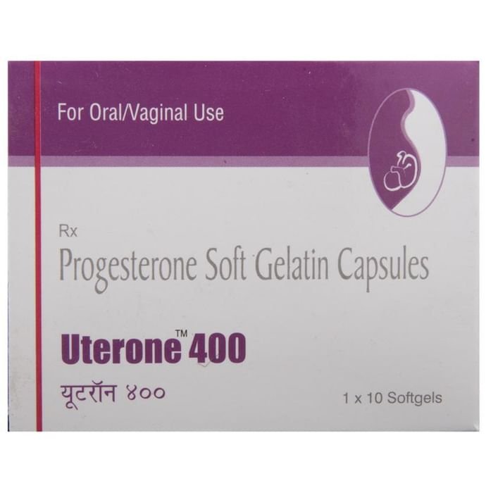 Uterone 400 Capsule    Progesterone Natural Micronized 400mg