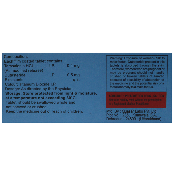 Tamted Tablet MR    Tamsulosin 0.4mg + Dutasteride 0.5mg