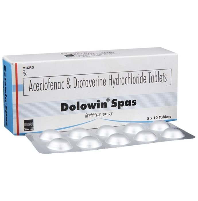 Dolowin Spas Tablet    Drotaverine 80mg + Aceclofenac 100mg