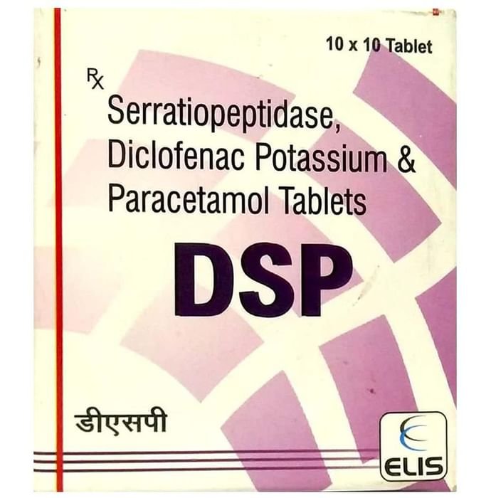 DSP Tablet    Diclofenac 50mg + Paracetamol 325mg + Serratiopeptidase 10mg