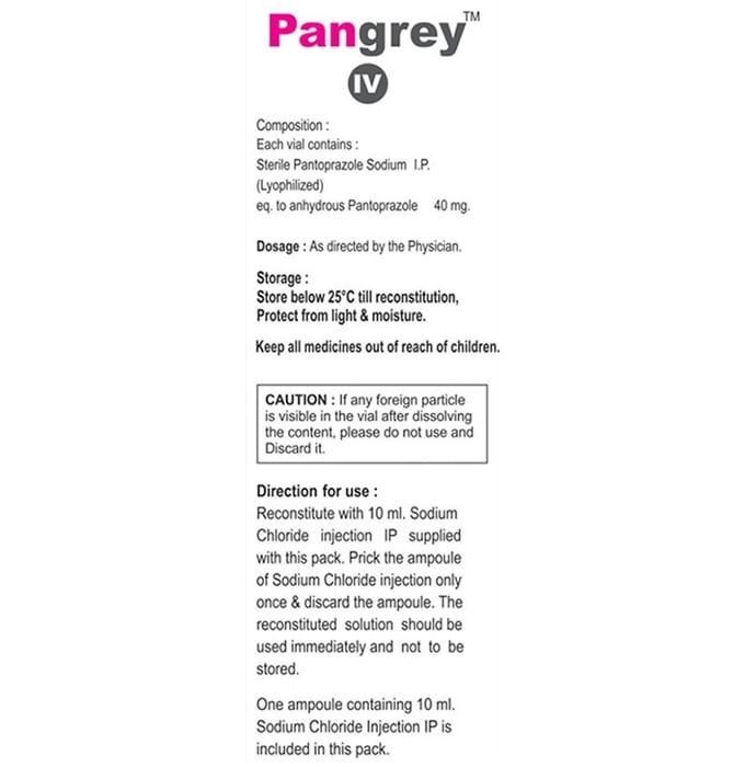 Pangrey IV Injection    Pantoprazole 40mg