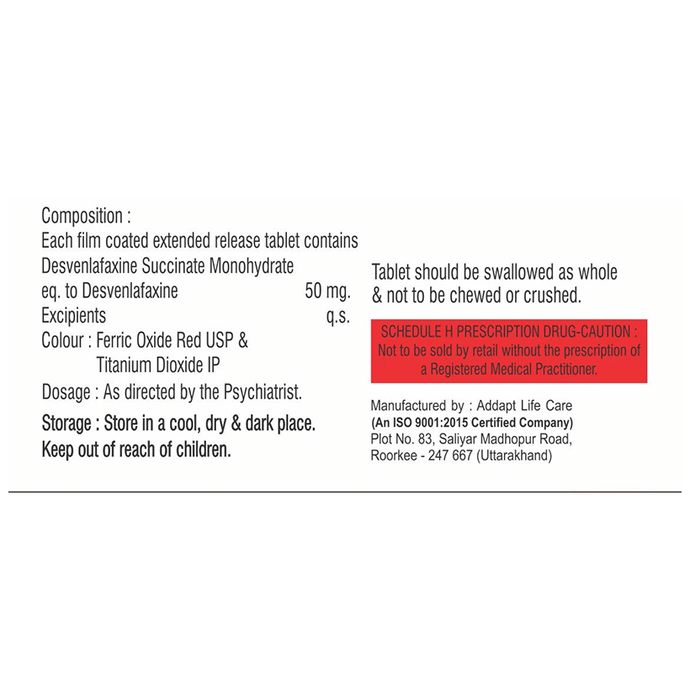 Nexum-OD 50 Tablet ER    Desvenlafaxine 50mg