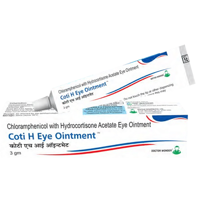 Coti H Eye Ointment    Chloramphenicol 1% w/w + Hydrocortisone 0.5% w/w