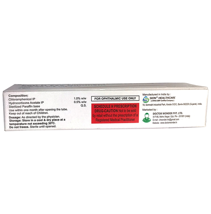 Coti H Eye Ointment    Chloramphenicol 1% w/w + Hydrocortisone 0.5% w/w