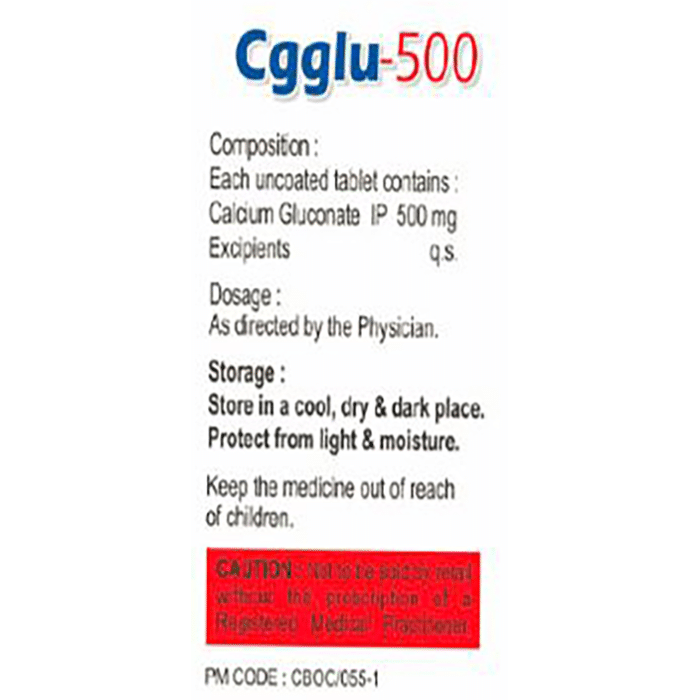 Cgglu 500 Tablet    Calcium Gluconate 500mg