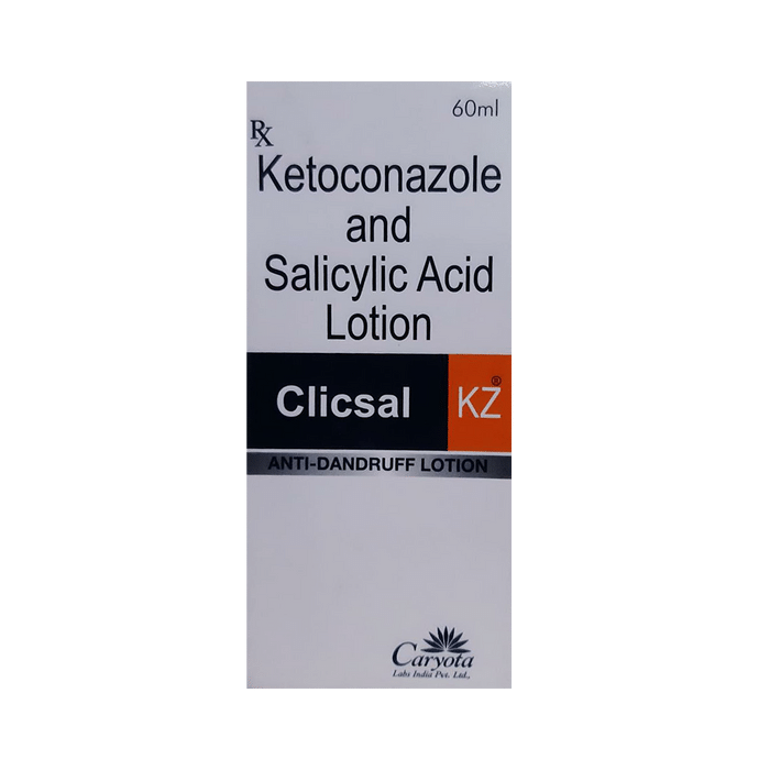 Clicsal KZ Lotion    Ketoconazole 2% w/v + Salicylic Acid 2% w/v