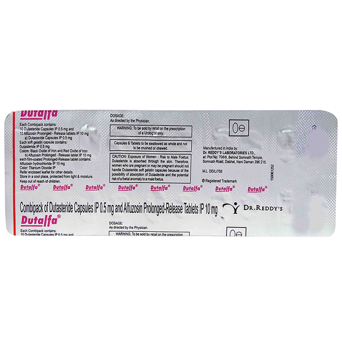 Dutalfa Combipack    Alfuzosin 10mg + Dutasteride 0.5mg