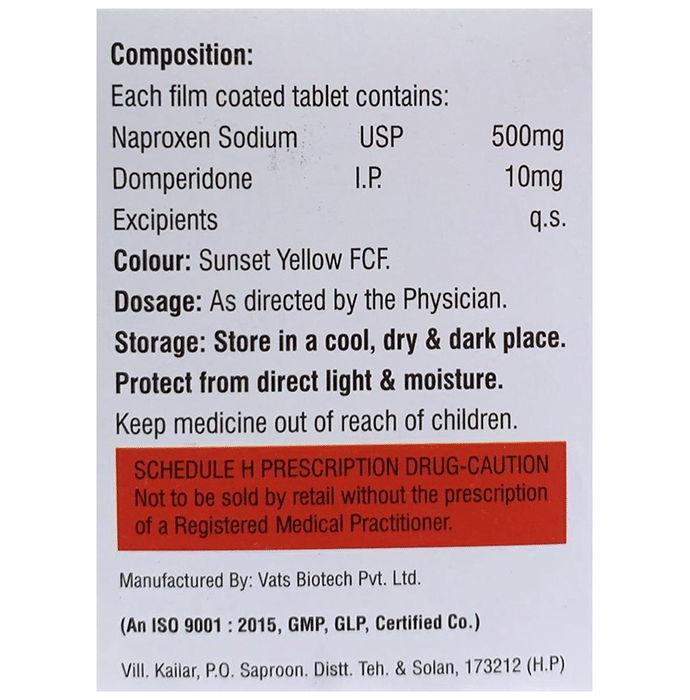 Napaid-D Tablet    Naproxen 500mg + Domperidone 10mg