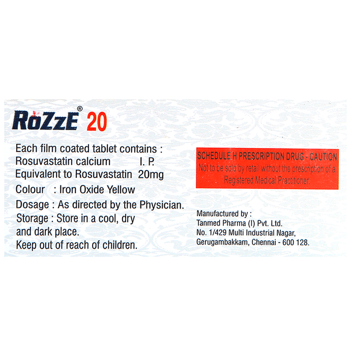 Rozze 20 Tablet    Rosuvastatin 20mg