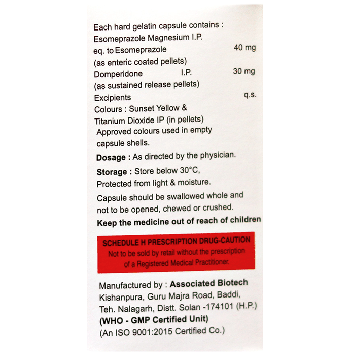 Rantrio-ESR Capsule    Domperidone 30mg + Esomeprazole 40mg