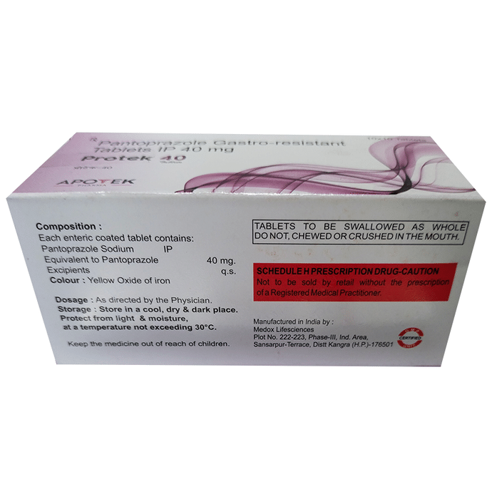 Protek 40 Tablet    Pantoprazole 40mg