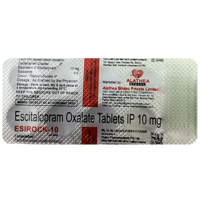 Esirock 10 Tablet    Escitalopram Oxalate 10mg