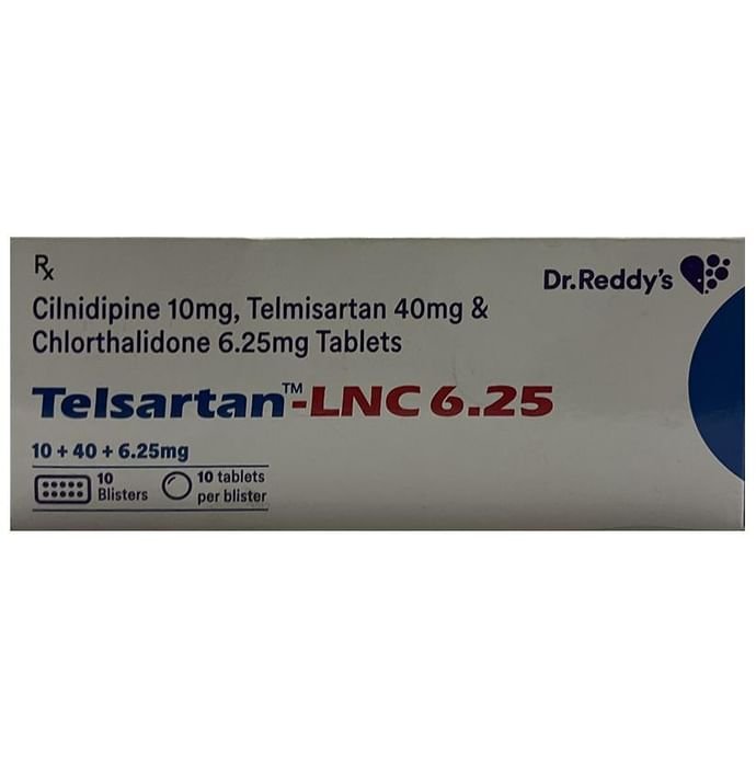 Telsartan-LNC 6.25 Tablet    Telmisartan 40mg + Cilnidipine 10mg + Chlorthalidone 6.25mg