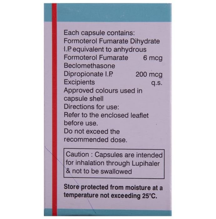 Duomate Transcaps    Beclometasone 200mcg + Formoterol 6mcg