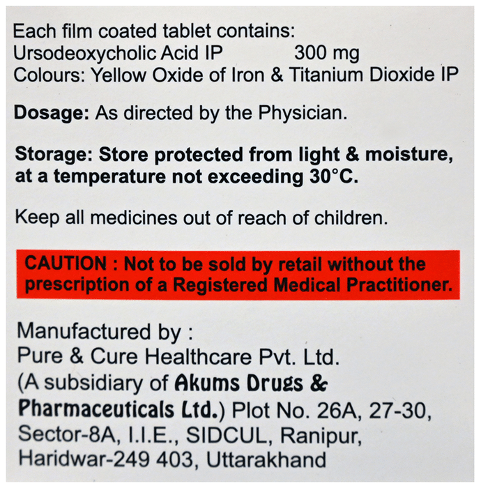 Udilox 300 Tablet    Ursodeoxycholic Acid 300mg