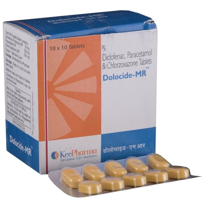 Dolocide MR Tablet    Chlorzoxazone 250mg + Diclofenac 50mg + Paracetamol 325mg