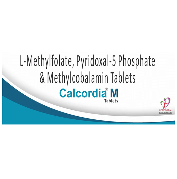 Calcordia M Tablet    L-Methyl Folate 1mg + Methylcobalamin 1500mcg + Pyridoxal-5-phosphate 0.5mg