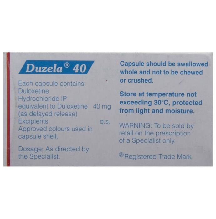 Duzela 40 Capsule DR    Duloxetine 40mg