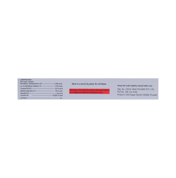 Painvoid Gel    Diclofenac 1% w/w + Capsaicin Based Rubefacients 0.025% w/w + Methyl Salicylate 10% 