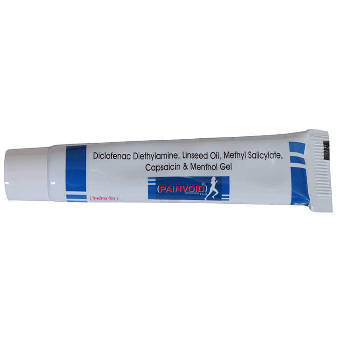 Painvoid Gel    Diclofenac 1% w/w + Capsaicin Based Rubefacients 0.025% w/w + Methyl Salicylate 10% 