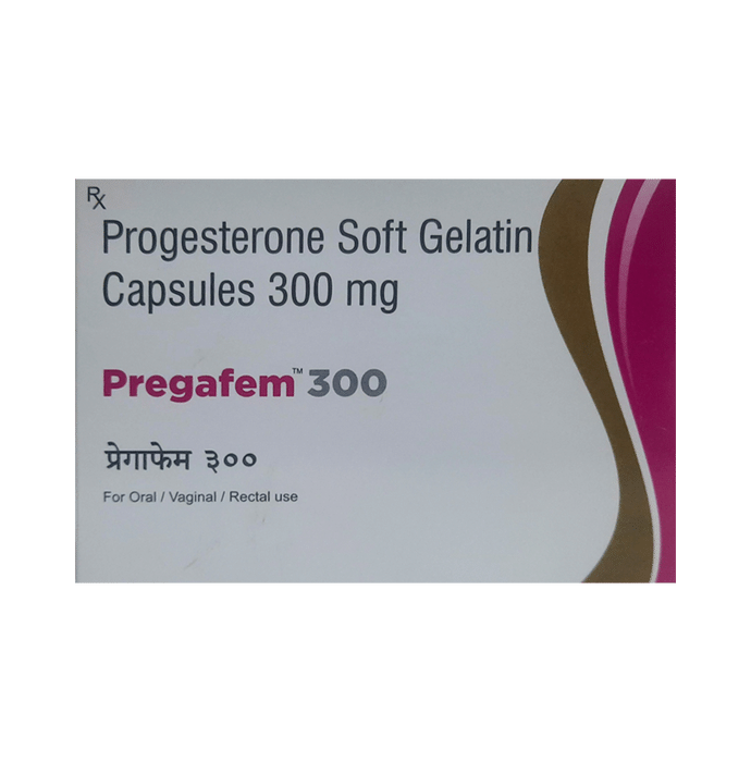 Pregafem 300 Soft Gelatin Capsule    Progesterone Natural Micronized 300mg