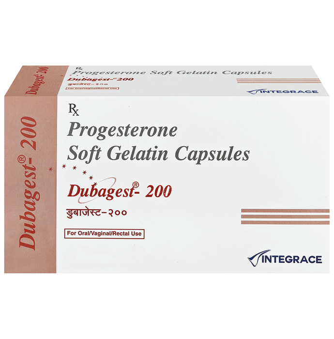 Dubagest 200 Capsule    Progesterone Natural Micronized 200mg