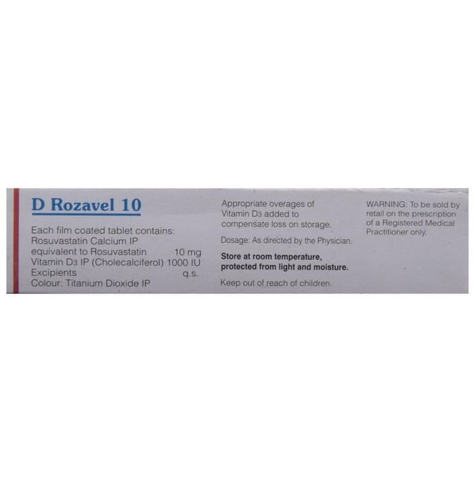 D Rozavel 10 Tablet    Rosuvastatin 10mg + Vitamin D3 1000IU