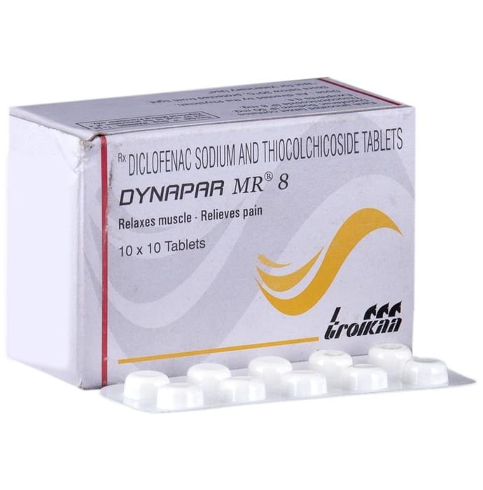 Dynapar MR 8 Tablet    Thiocolchicoside 8mg + Diclofenac 50mg