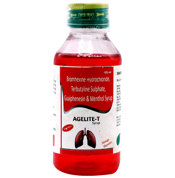 Agelite-T Syrup Mango Sugar Free    Bromhexine 4mg + Guaifenesin 50mg + Menthol 0.5mg + Terbutaline 