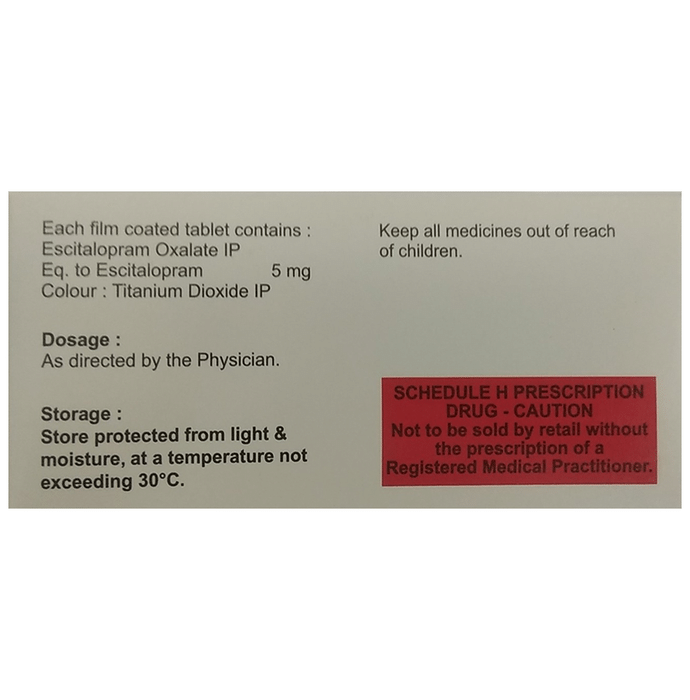 Cipradep 5 Tablet    Escitalopram Oxalate 5mg