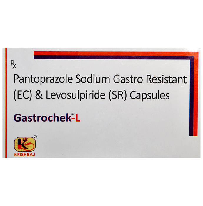 Gastrochek L 75mg/40mg Capsule    Levosulpiride 75mg + Pantoprazole 40mg