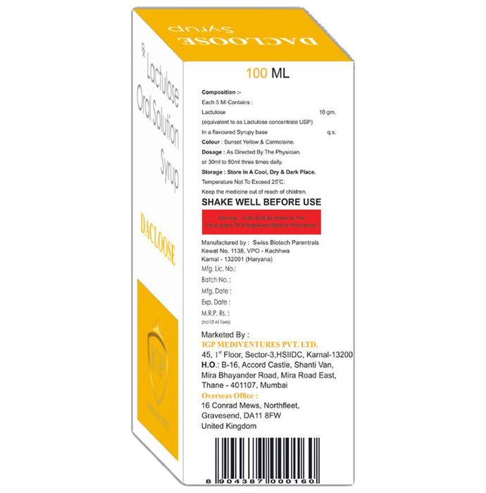 Dacloose Syrup    Lactulose 10gm