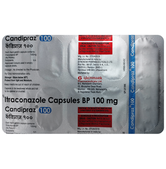 Candipraz 100mg Capsule    Itraconazole 100mg