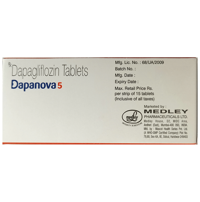 Dapanova 5 Tablet    Dapagliflozin 5mg