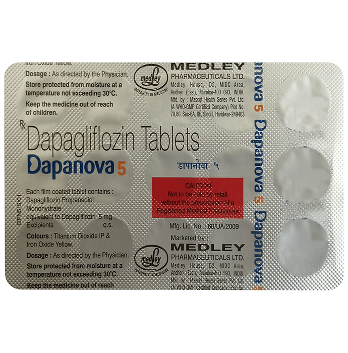 Dapanova 5 Tablet    Dapagliflozin 5mg